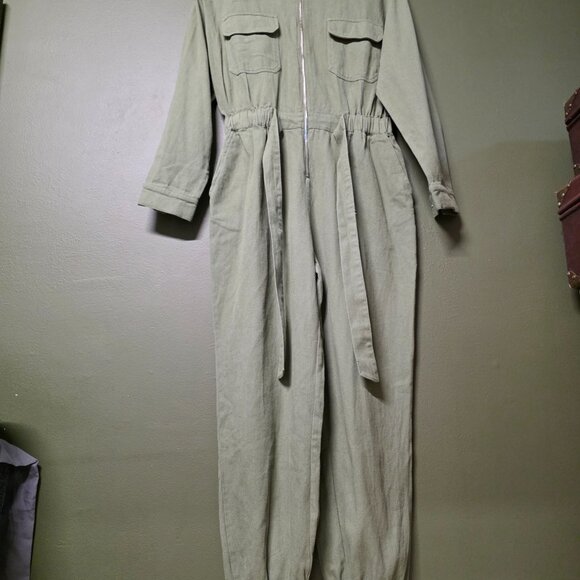 Falling Love Olive Green Utility Jumpsuit – Belted & Chic - Picture 2 of 10